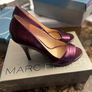 Marc Fisher | Pleated Purple Peep Toe High Heels